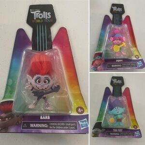 Trolls World Tour Barb, Poppy and Branch.